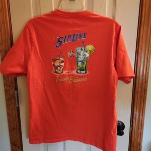 Tommy Bahama relax Sipline laid back orange vacation tshirt sz sml UNISEX pinup